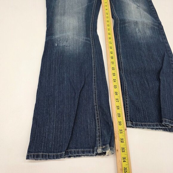 Maurices Bootcut Jeans Laney Stretch Medium Wash Distressed 13/14L Y2K Casual - Picture 14 of 15